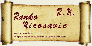 Ranko Mirosavić vizit kartica